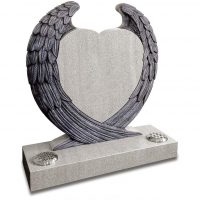 Headstone with angel wings